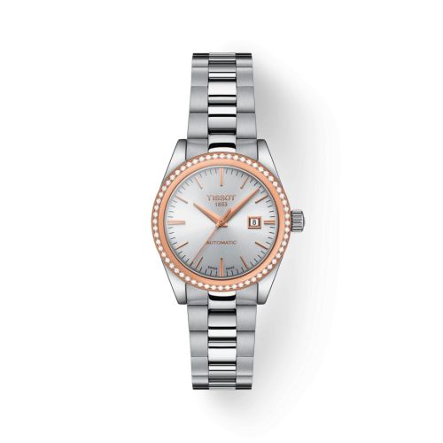 Tissot T-My Automatic Stainless Steel - Red Gold - Diamond / Silver